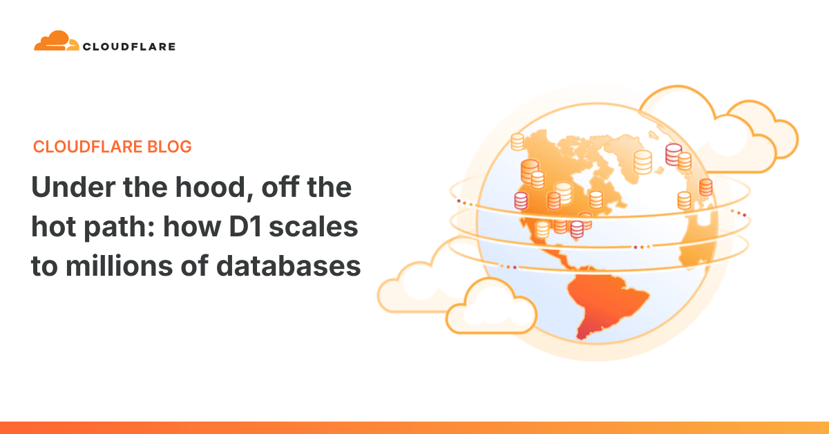 'Under the hood, off the hot path: How D1 scales to millions of databases' 포스트 썸네일