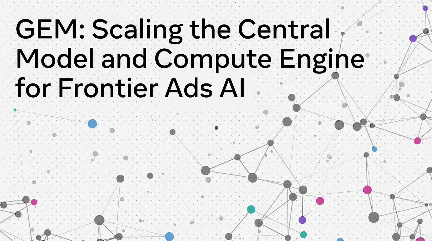 'Meta’s Generative Ads Model (GEM): Scaling the Central Model and Compute Engine for Frontier Ads AI' post thumbnail